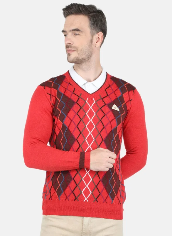 Men's Hoodies for GymMen Red Printed Pullover