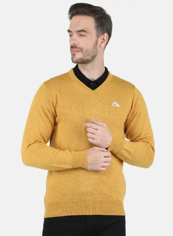 Best Men's Pullover HoodiesMen Yellow Solid Pullover
