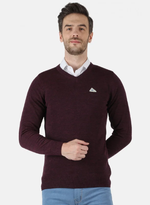 Unique Men's Custom HoodiesMen Maroon Solid Pullover