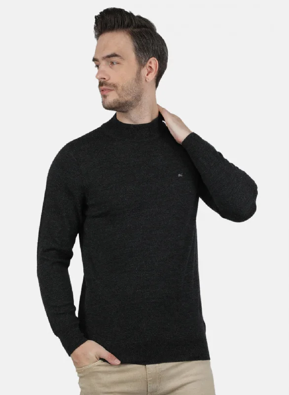 Men's Hoodies with Vintage StyleMen Grey Solid Pullover