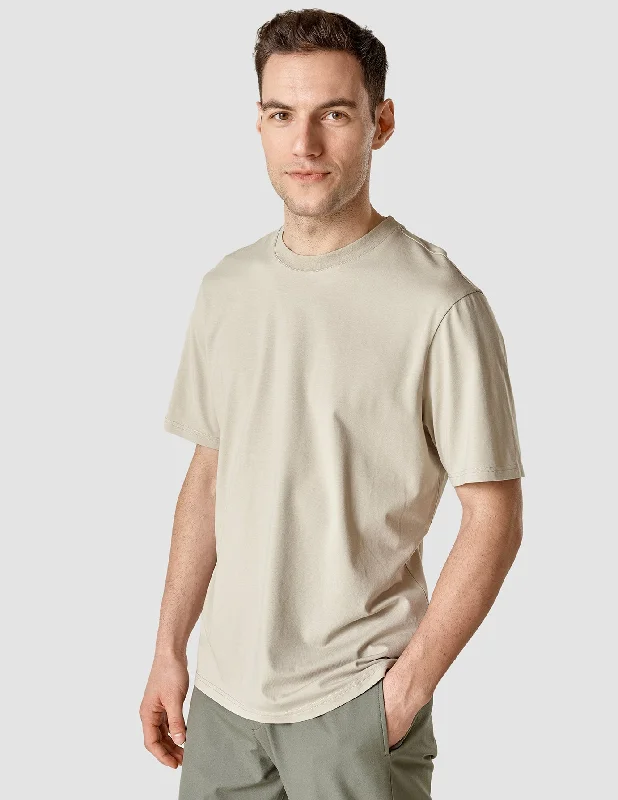 Elegant Men's Dress ShirtsSupima T-shirt Box Fit Oyster Grey