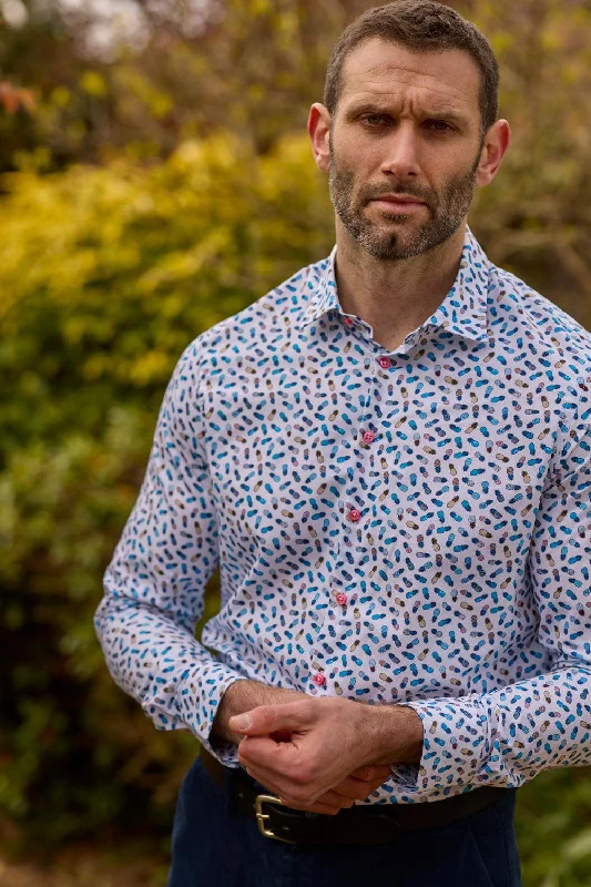 Men's Graphic Print T-Shirts for a Statement LookGun Hill Mens George Pineapple shirt - White Men's Graphic Print T-Shirts for a Statement LookGun Hill Mens George Pineapple shirt - White