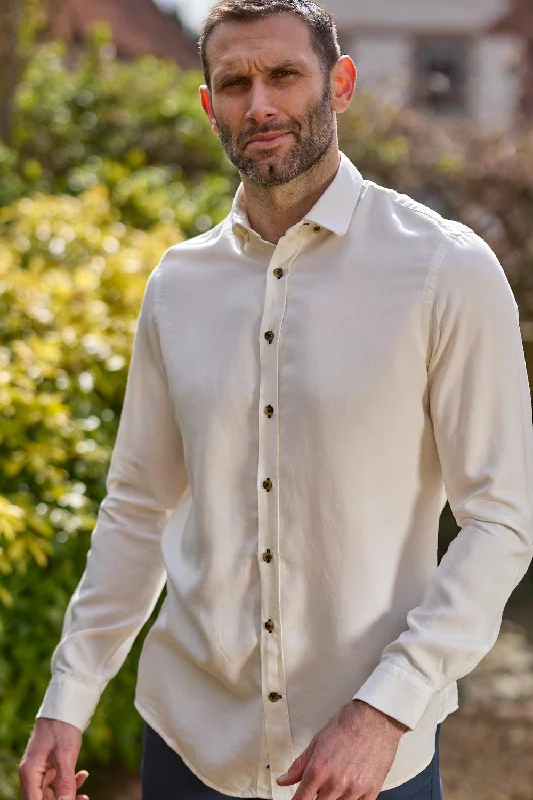 Men's Smart Casual Shirts for Business Casual SettingsGun Hill Mens Old Smoothy Shirt - Ivory Men's Smart Casual Shirts for Business Casual SettingsGun Hill Mens Old Smoothy Shirt - Ivory