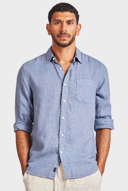 Men's Patterned Dress Casual Shirts for Smart-Casual EventsHampton Linen Shirt