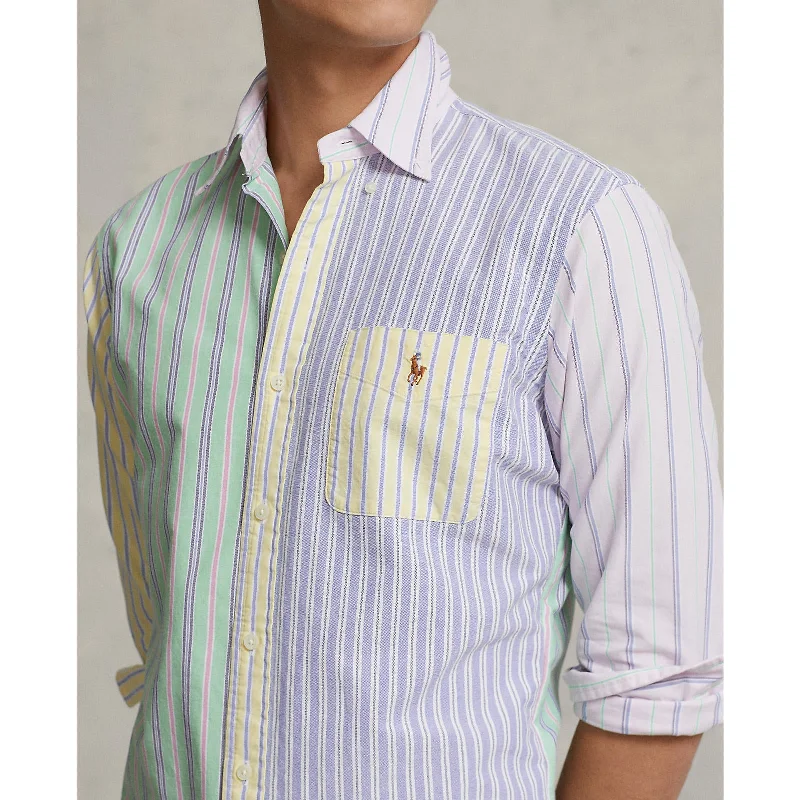 Men's Pattern-Clashing Shirts for Bold FashionOxford Shirt - Fancy Stripe Funshirt - Multicolour