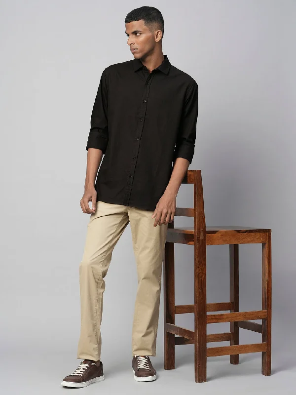 Men's Pocket T-Shirts for Added FunctionalityMen's Brown Cotton Slim Fit Checked Shirt