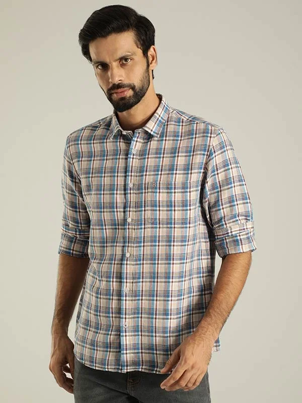 Men's Custom Dress Shirts for a Personalized FitMen Checked Full Sleeve Linen Blend Shirt