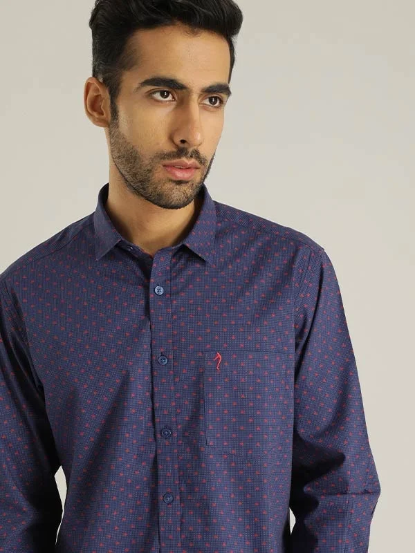 Men's Insulated Shirts for Cold WeatherMen Printed Full Sleeve Cotton Blend Shirt