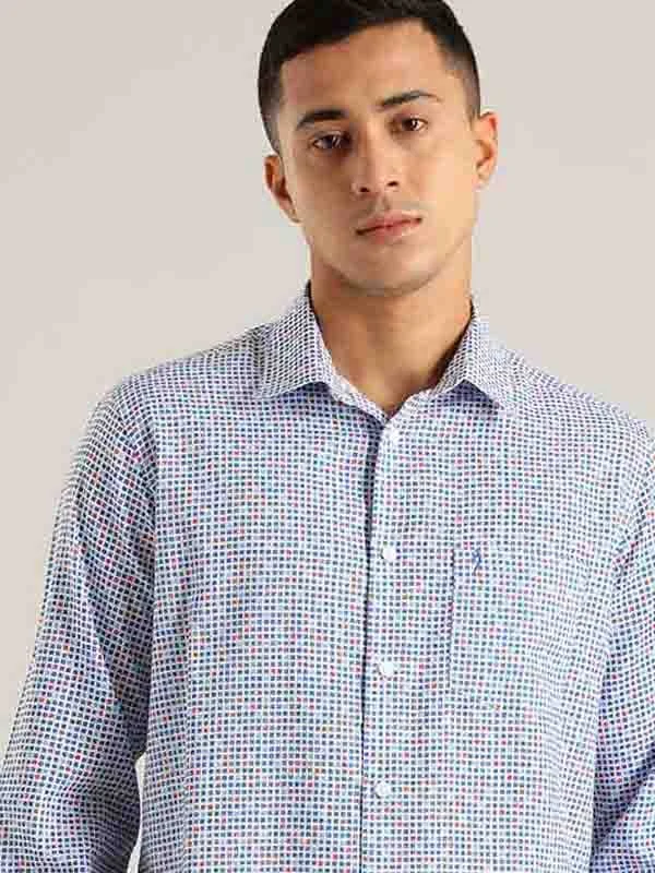 Men's Travel Shirts for Easy PackingMen Printed Full Sleeve Cotton Blend Shirt