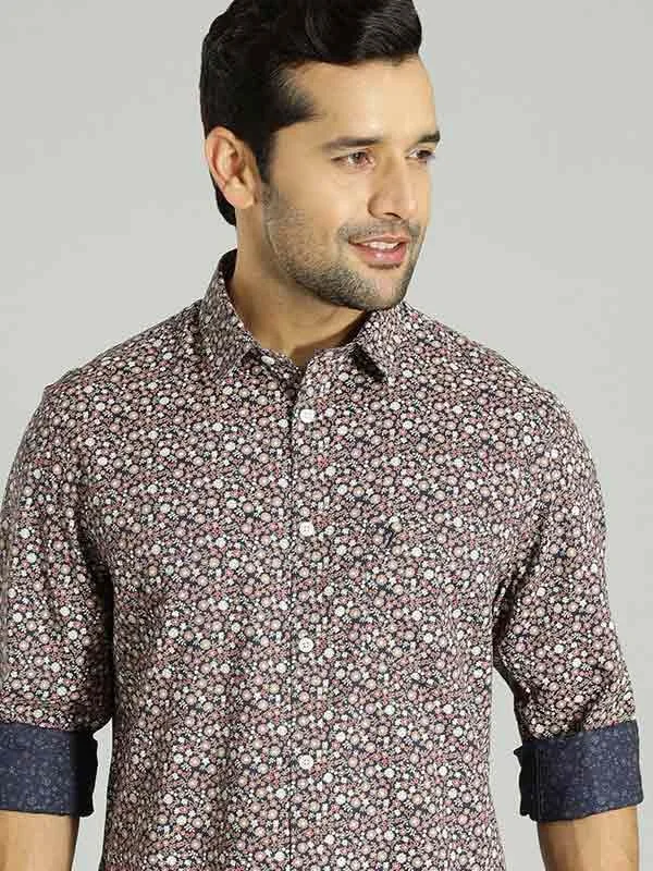 Men's Polo Shirts for Sports and Casual WearMen Printed Full Sleeve Cotton Blend Shirt