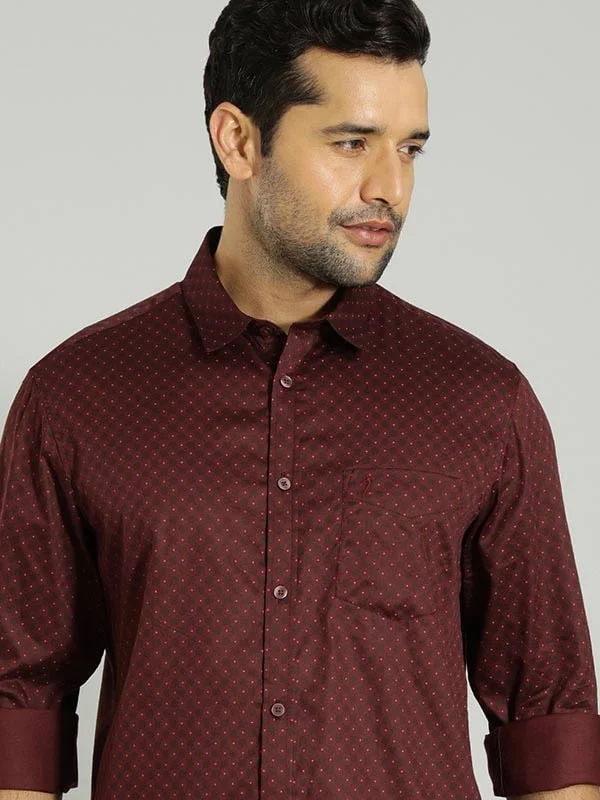 Men's Logo T-Shirts for Brand RepresentationMen Printed Full Sleeve Cotton Blend Shirt