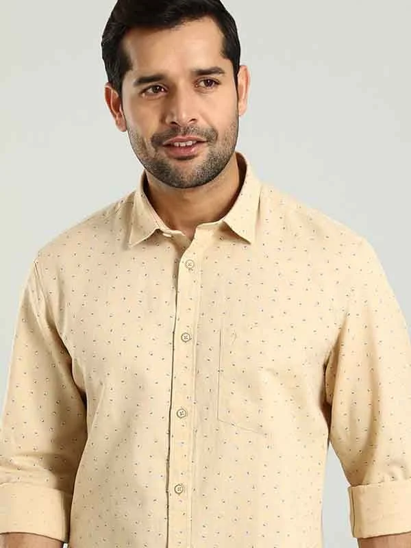 Men's Henley T-Shirts for a Casual TwistMen Printed Full Sleeve Cotton Blend Shirt