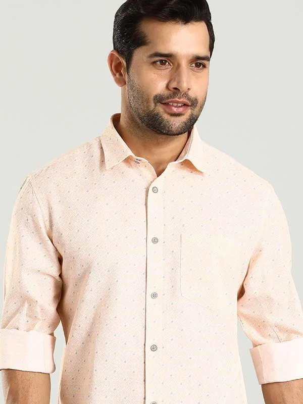 Men's V-Neck T-Shirts for a Flattering ShapeMen Printed Full Sleeve Cotton Blend Shirt