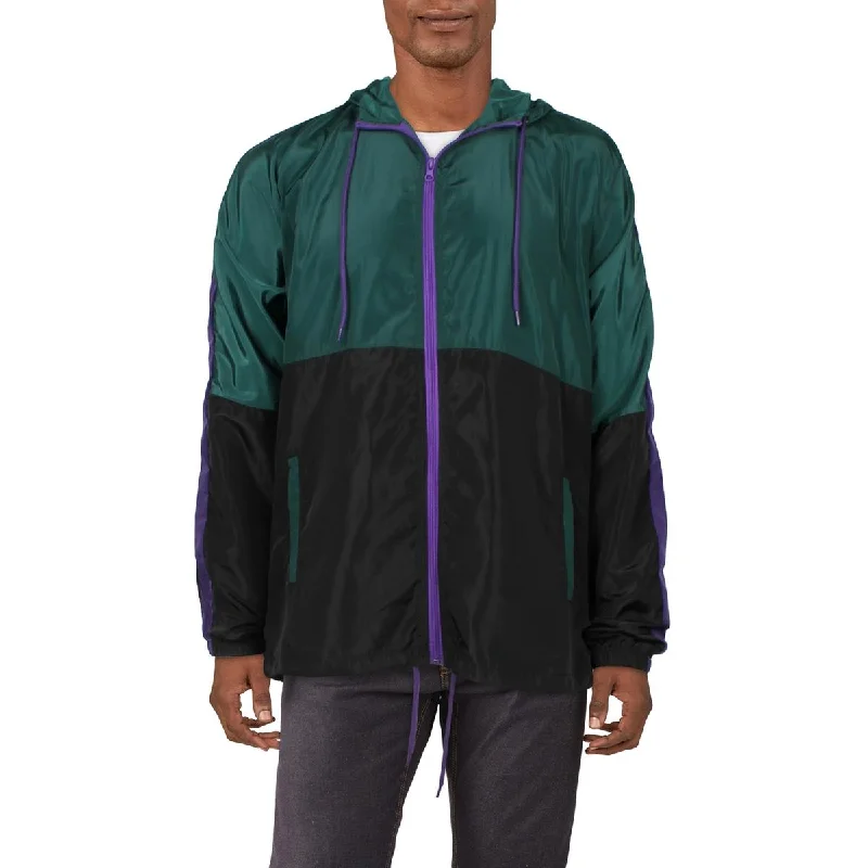 Men's Coats for AutumnBeautiful Giant Mens Hooded Lightweight Windbreaker Jacket