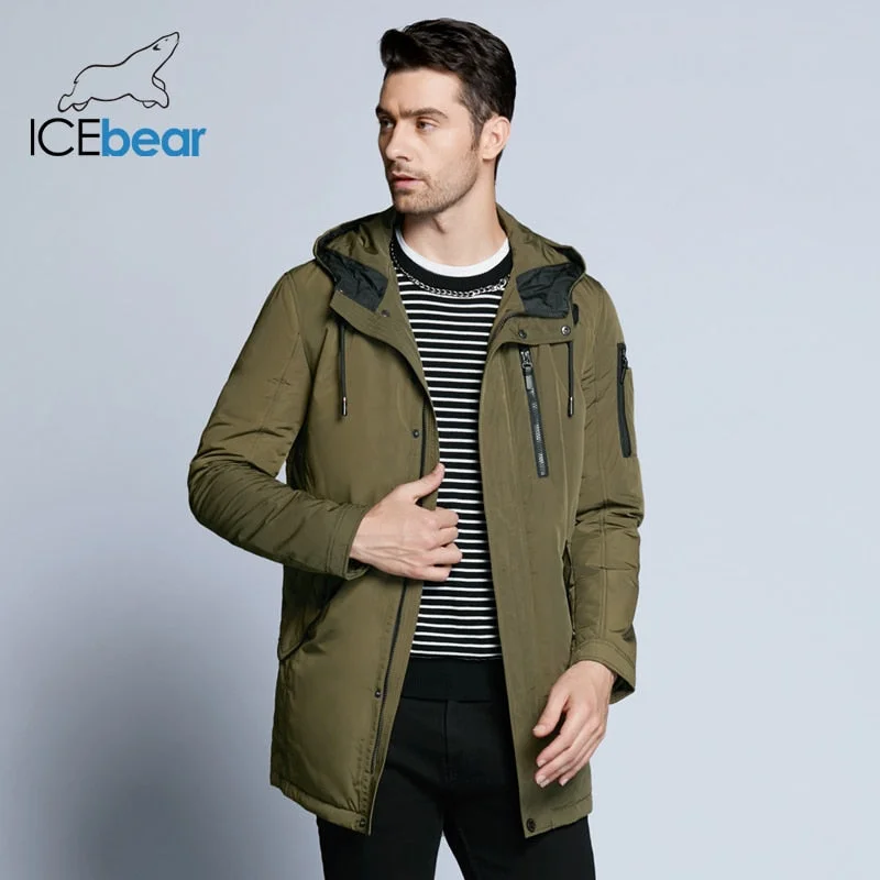 Men's Coats for Big and TallICEbear 2018 new autumnal men's jacket short casual coat overcoat hooded man jackets high quality fabric men's cotton MWC18228D