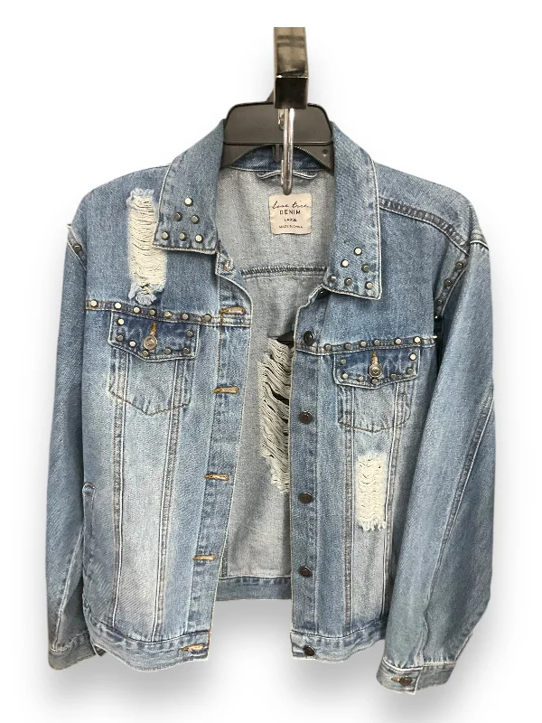 Men's Coats with Adjustable SleevesJacket Denim By Love Tree In Blue, Size: L