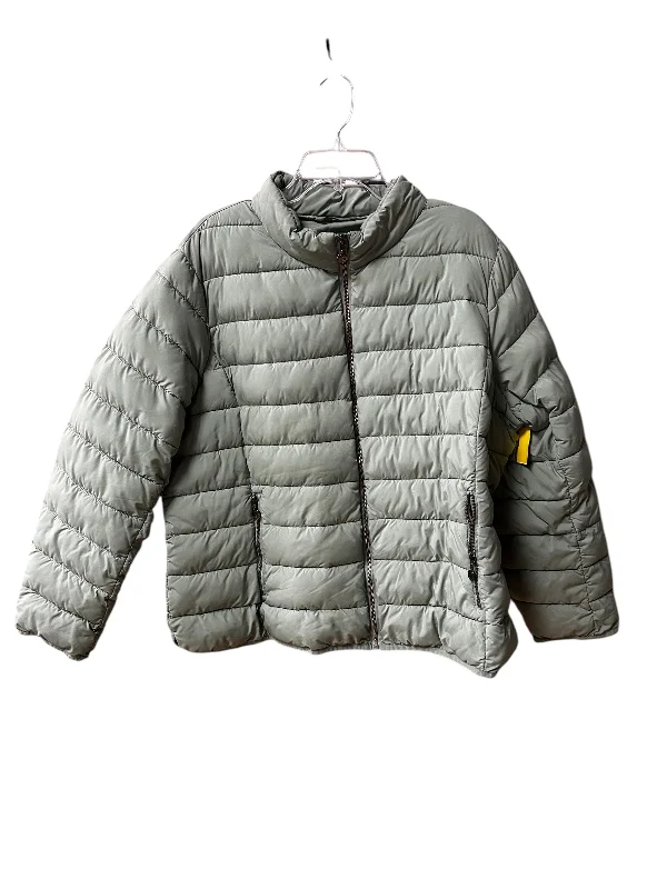 Men's Coats with Embroidered DetailsJacket Puffer & Quilted By Bernardo In Green, Size: 3x